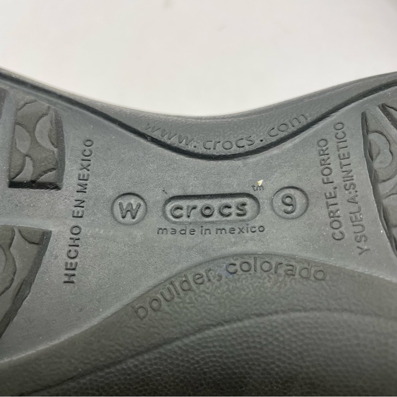 Womens Crocs Skylar US 9 Black Flat Sandals Flower Sling Back Slip On Flats - Picture 6 of 6